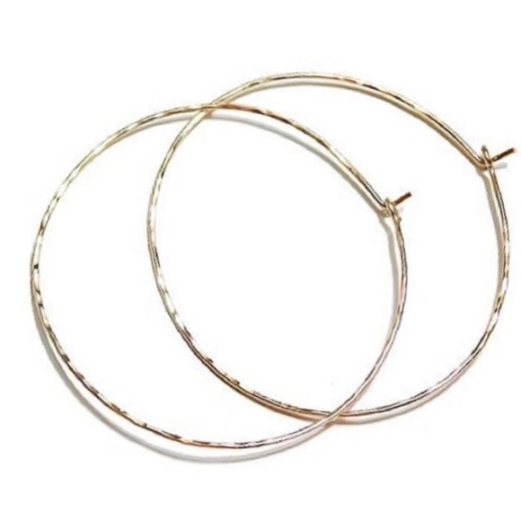 Super Sexy Big Hammered Hoop Earrings in 925 Sterling Silver, Gold, or Rose Gold - Picture 3 of 6